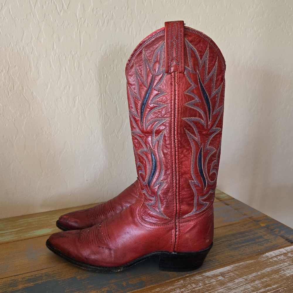 DAN POST Red Western Cowgirl Boots - Picture 2 of 16